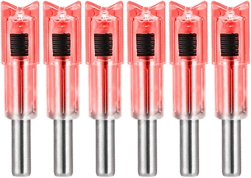 DEEPOWER Store Lighted Nocks for Crossbow Bolts 6-Pack Arrow Nocks for .300"/7.62mm Inside Diameter with ON/Off Switch Archery Nocks for Archery Hunting - Image 1